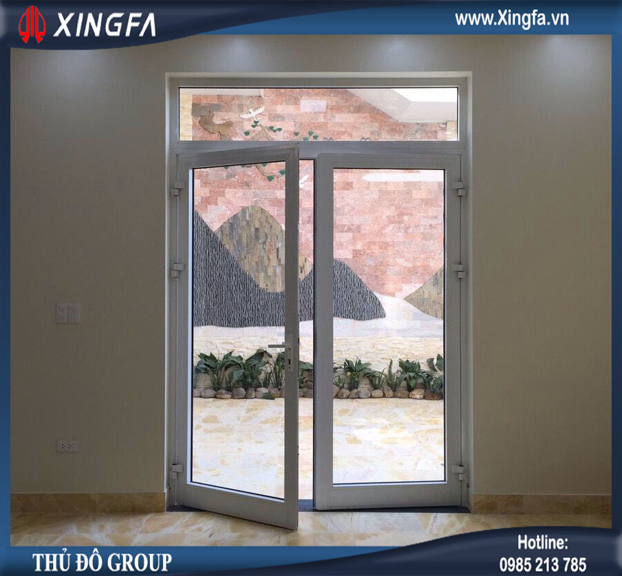 Cửa đi mở quay 2 cánh nhôm Xingfa nhập khẩu